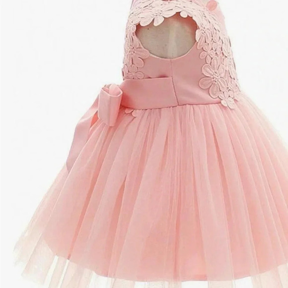 2/$25 Baby Girl Tutu Dress Tulle Gowns Peach Flower Occasion Lined Chiffon 6-9mo - Picture 5 of 17
